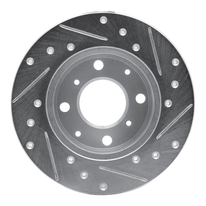 R1 Concepts Front Left Drilled & Slotted Silver Brake Rotor for 1979 - 1983 Honda Civic Sedan | rncEDZ - 59008L - JDMuscleSPK986433