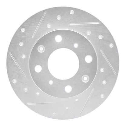 R1 Concepts Front Left Drilled & Slotted Silver Brake Rotor for 1984 - 1987 Honda Civic Hatchback | rncEDZ - 59009L - JDMuscleSPK986435