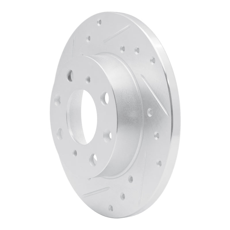 R1 Concepts Front Left Drilled & Slotted Silver Brake Rotor for 1984 - 1987 Honda Civic Hatchback | rncEDZ - 59009L - JDMuscleSPK986435