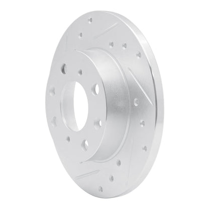 R1 Concepts Front Left Drilled & Slotted Silver Brake Rotor for 1984 - 1987 Honda Civic Hatchback | rncEDZ - 59009L - JDMuscleSPK986435