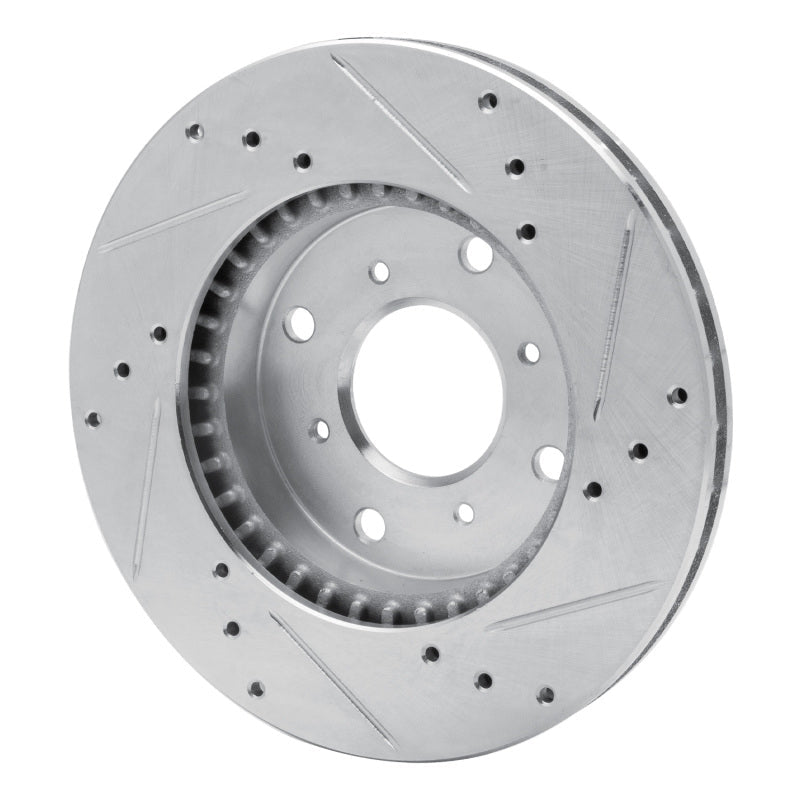 R1 Concepts Front Left Drilled & Slotted Silver Brake Rotor for 1992 - 1996 Honda Prelude | rncEDZ - 59021L - JDMuscleSPK986447