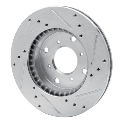 R1 Concepts Front Left Drilled & Slotted Silver Brake Rotor for 1992 - 1996 Honda Prelude | rncEDZ - 59021L - JDMuscleSPK986447