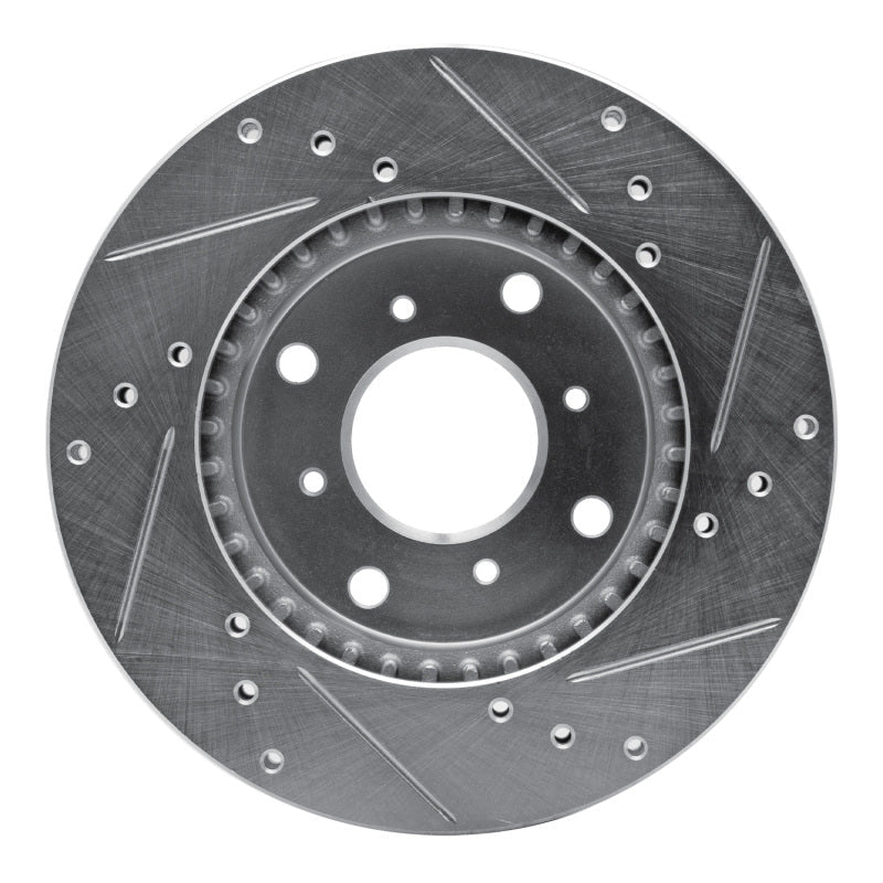 R1 Concepts Front Left Drilled & Slotted Silver Brake Rotor for 1992 - 1996 Honda Prelude | rncEDZ - 59021L - JDMuscleSPK986447