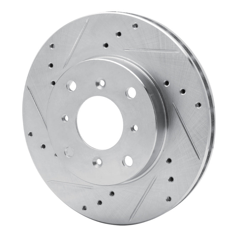R1 Concepts Front Left Drilled & Slotted Silver Brake Rotor for 1992 - 1996 Honda Prelude | rncEDZ - 59021L - JDMuscleSPK986447