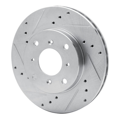 R1 Concepts Front Left Drilled & Slotted Silver Brake Rotor for 1992 - 1996 Honda Prelude | rncEDZ - 59021L - JDMuscleSPK986447