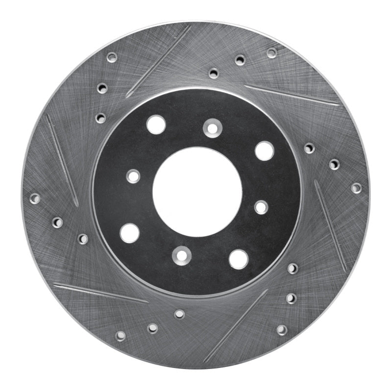 R1 Concepts Front Left Drilled & Slotted Silver Brake Rotor for 1992 - 1996 Honda Prelude | rncEDZ - 59021L - JDMuscleSPK986447