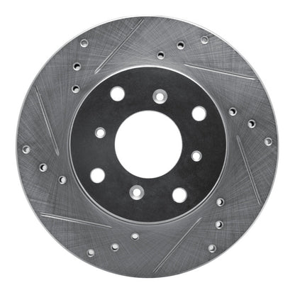 R1 Concepts Front Left Drilled & Slotted Silver Brake Rotor for 1992 - 1996 Honda Prelude | rncEDZ - 59021L - JDMuscleSPK986447
