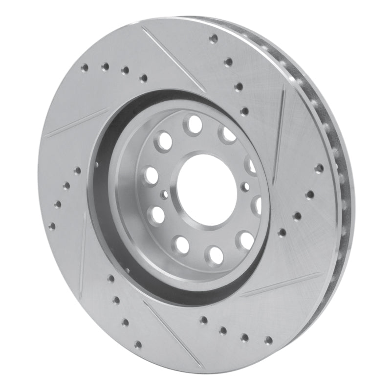 R1 Concepts Front Left Drilled & Slotted Silver Brake Rotor for 1993 - 1998 Toyota Supra | rncEDZ - 76061L - JDMuscleSPK987547
