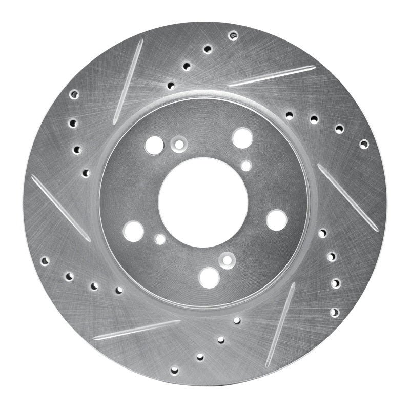 R1 Concepts Front Left Drilled & Slotted Silver Brake Rotor for Honda Odyssey 2005 - 2010 | rncEDZ - 59049L - JDMuscleSPK977294