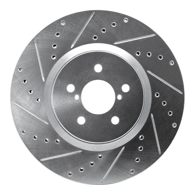 R1 Concepts Front Left Drilled & Slotted Silver Brake Rotor for Subaru Forester (2005 - 2018) | rncEDZ - 13018L - JDMuscleSPK976836