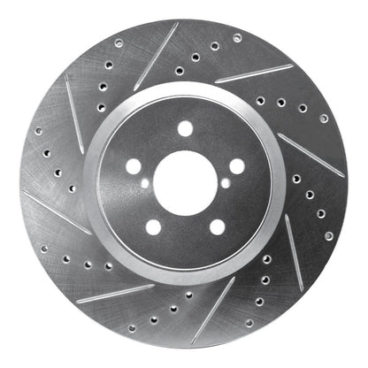 R1 Concepts Front Left Drilled & Slotted Silver Brake Rotor for Subaru Forester (2005 - 2018) | rncEDZ - 13018L - JDMuscleSPK976836