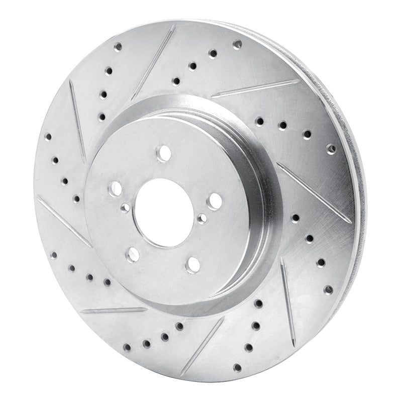 R1 Concepts Front Left Drilled & Slotted Silver Brake Rotor for Subaru Forester (2005 - 2018) | rncEDZ - 13018L - JDMuscleSPK976836