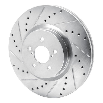 R1 Concepts Front Left Drilled & Slotted Silver Brake Rotor for Subaru Forester (2005 - 2018) | rncEDZ - 13018L - JDMuscleSPK976836