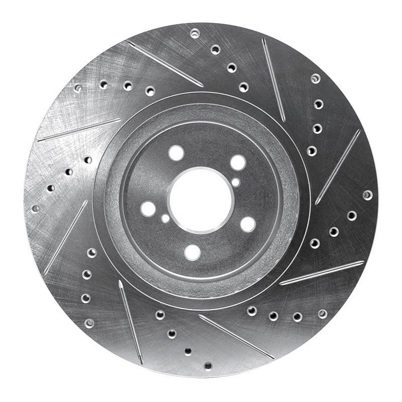 R1 Concepts Front Left Drilled & Slotted Silver Brake Rotor for Subaru Forester (2005 - 2018) | rncEDZ - 13018L - JDMuscleSPK976836