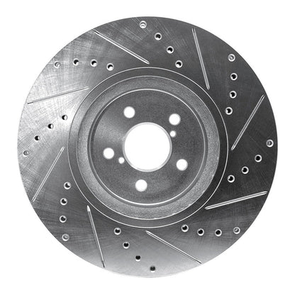 R1 Concepts Front Left Drilled & Slotted Silver Brake Rotor for Subaru Forester (2005 - 2018) | rncEDZ - 13018L - JDMuscleSPK976836