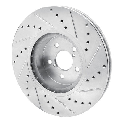 R1 Concepts Front Left Drilled & Slotted Silver Brake Rotor for Subaru Forester (2005 - 2018) | rncEDZ - 13018L - JDMuscleSPK976836