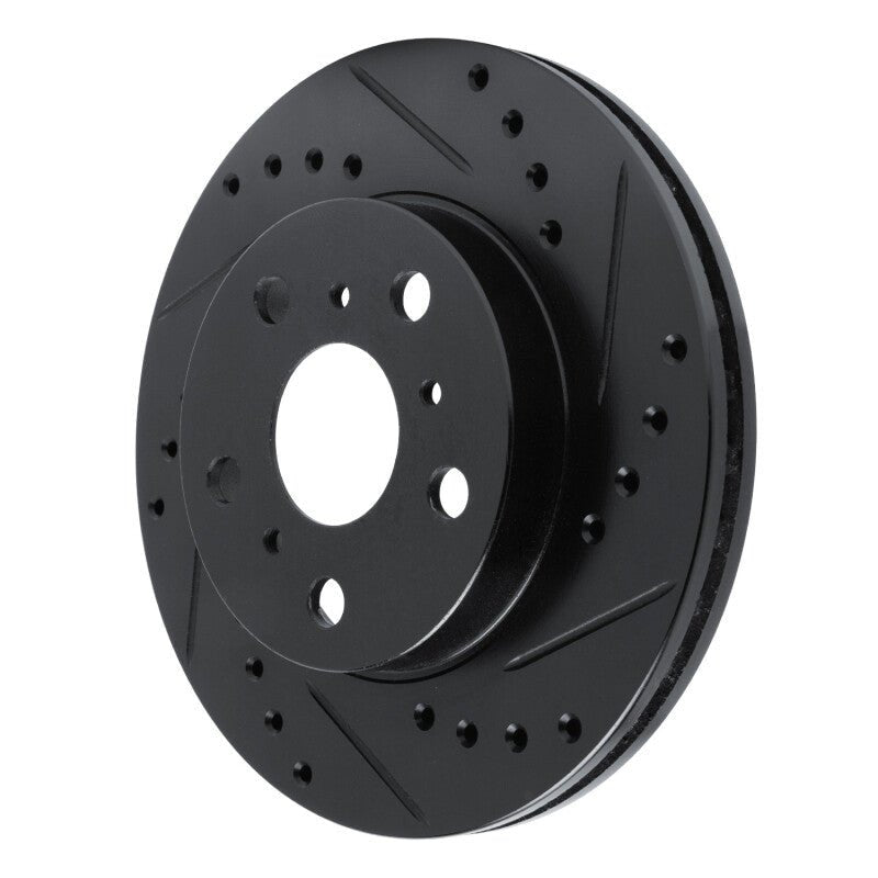 R1 Concepts Front Right Drilled & Slotted Black Brake Rotor for 1983 - 1986 Toyota Camry | rncECB - 76016R - JDMuscleSPK983660