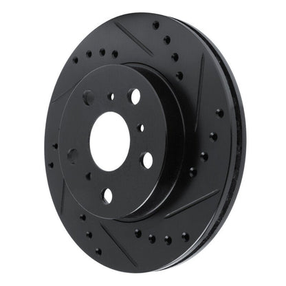 R1 Concepts Front Right Drilled & Slotted Black Brake Rotor for 1983 - 1986 Toyota Camry | rncECB - 76016R - JDMuscleSPK983660