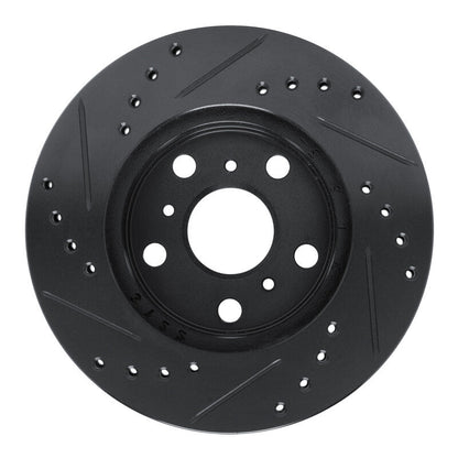 R1 Concepts Front Right Drilled & Slotted Black Brake Rotor for 1983 - 1986 Toyota Camry | rncECB - 76016R - JDMuscleSPK983660