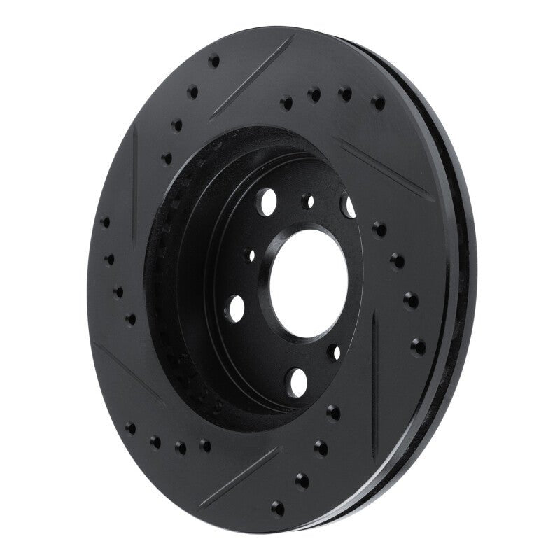 R1 Concepts Front Right Drilled & Slotted Black Brake Rotor for 1983 - 1986 Toyota Camry | rncECB - 76016R - JDMuscleSPK983660