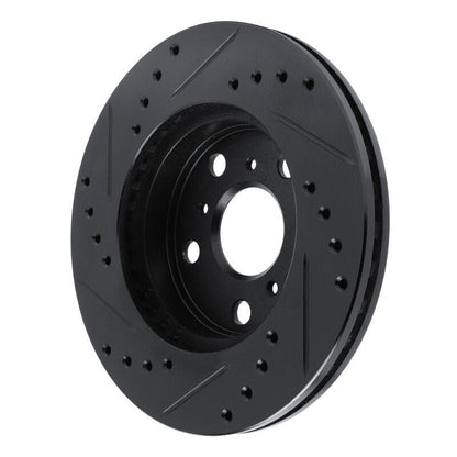 R1 Concepts Front Right Drilled & Slotted Black Brake Rotor for 1983 - 1986 Toyota Camry | rncECB - 76016R - JDMuscleSPK983660