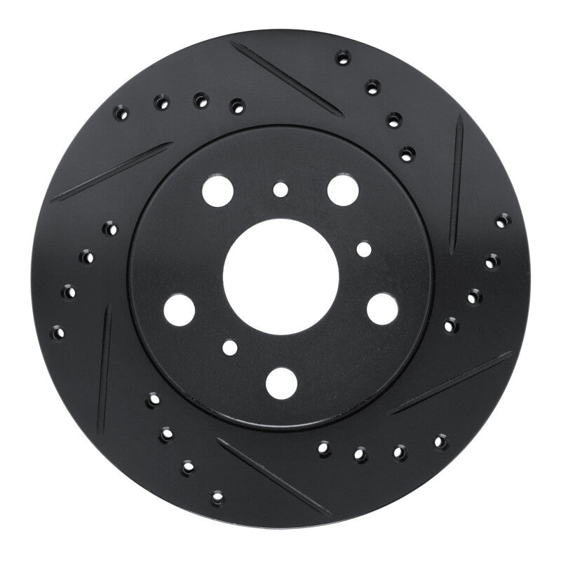 R1 Concepts Front Right Drilled & Slotted Black Brake Rotor for 1983 - 1986 Toyota Camry | rncECB - 76016R - JDMuscleSPK983660