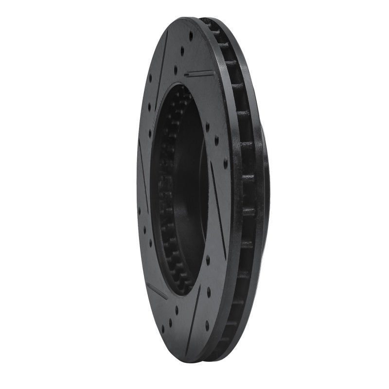 R1 Concepts Front Right Drilled & Slotted Black Brake Rotor for 1992 - 1996 Honda Prelude | rncECB - 59021R - JDMuscleSPK975900