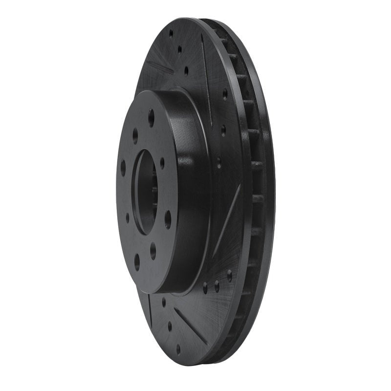 R1 Concepts Front Right Drilled & Slotted Black Brake Rotor for 1992 - 1996 Honda Prelude | rncECB - 59021R - JDMuscleSPK975900