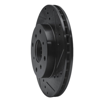 R1 Concepts Front Right Drilled & Slotted Black Brake Rotor for 1992 - 1996 Honda Prelude | rncECB - 59021R - JDMuscleSPK975900