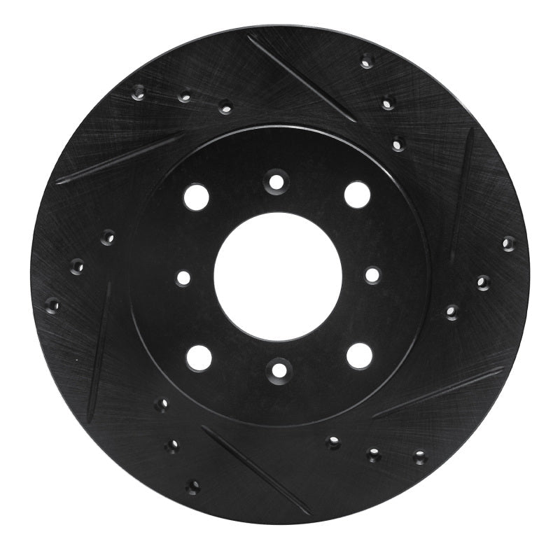 R1 Concepts Front Right Drilled & Slotted Black Brake Rotor for 1992 - 1996 Honda Prelude | rncECB - 59021R - JDMuscleSPK975900