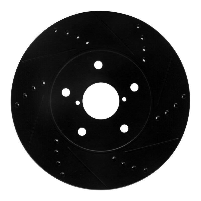 R1 Concepts Front Right Drilled & Slotted Black Brake Rotor for 2015 - 2019 Subaru Legacy | rncECB - 13026R - JDMuscleSPK973639