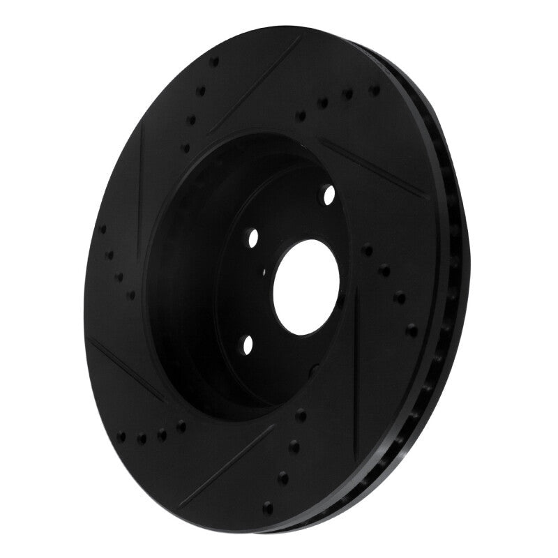 R1 Concepts Front Right Drilled & Slotted Black Brake Rotor for 2015 - 2019 Subaru Legacy | rncECB - 13026R - JDMuscleSPK973639