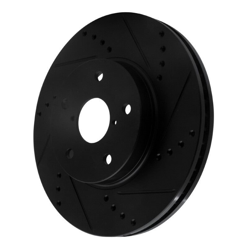 R1 Concepts Front Right Drilled & Slotted Black Brake Rotor for 2015 - 2019 Subaru Legacy | rncECB - 13026R - JDMuscleSPK973639