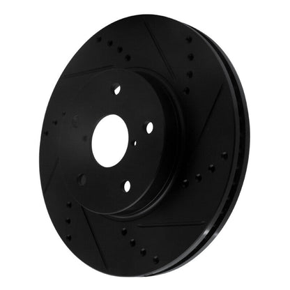 R1 Concepts Front Right Drilled & Slotted Black Brake Rotor for 2015 - 2019 Subaru Legacy | rncECB - 13026R - JDMuscleSPK973639