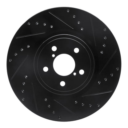 R1 Concepts Front Right Drilled & Slotted Black Brake Rotor for Subaru Forester 2005 - 2018 | rncECB - 13018R - JDMuscleSPK973623