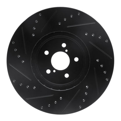 R1 Concepts Front Right Drilled & Slotted Black Brake Rotor for Subaru Forester 2005 - 2018 | rncECB - 13018R - JDMuscleSPK973623