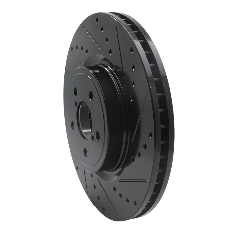 R1 Concepts Front Right Drilled & Slotted Black Brake Rotor for Subaru Forester 2005 - 2018 | rncECB - 13018R - JDMuscleSPK973623