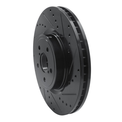 R1 Concepts Front Right Drilled & Slotted Black Brake Rotor for Subaru Forester 2005 - 2018 | rncECB - 13018R - JDMuscleSPK973623