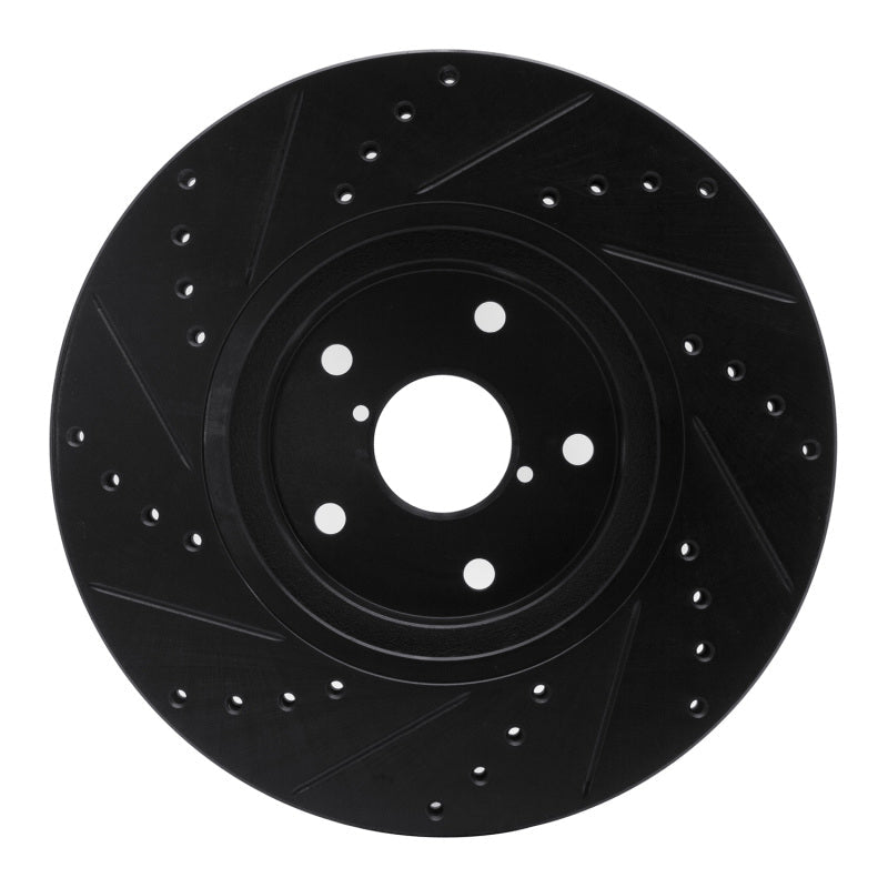 R1 Concepts Front Right Drilled & Slotted Black Brake Rotor for Subaru Legacy 2006 - 2021 | rncECB - 13035R - JDMuscleSPK973657