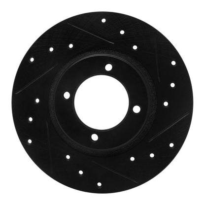 R1 Concepts Front Right Drilled & Slotted Black Brake Rotor for Toyota Corolla 1975 - 1979 | rncECB - 76001R - JDMuscleSPK983634
