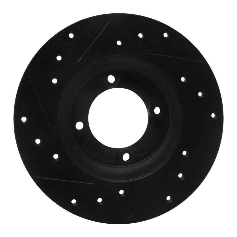 R1 Concepts Front Right Drilled & Slotted Black Brake Rotor for Toyota Corolla 1975 - 1979 | rncECB - 76001R - JDMuscleSPK983634