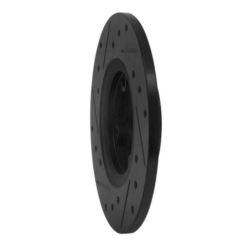 R1 Concepts Front Right Drilled & Slotted Black Brake Rotor for Toyota Corolla 1975 - 1979 | rncECB - 76001R - JDMuscleSPK983634