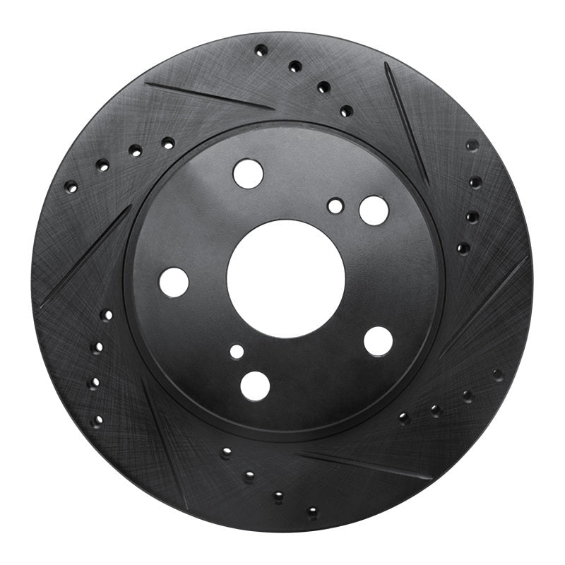 R1 Concepts Front Right Drilled & Slotted Black Brake Rotor for Toyota Cressida (1989 - 1992) | rncECB - 76040R - JDMuscleSPK983688