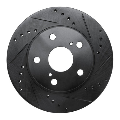 R1 Concepts Front Right Drilled & Slotted Black Brake Rotor for Toyota Cressida (1989 - 1992) | rncECB - 76040R - JDMuscleSPK983688