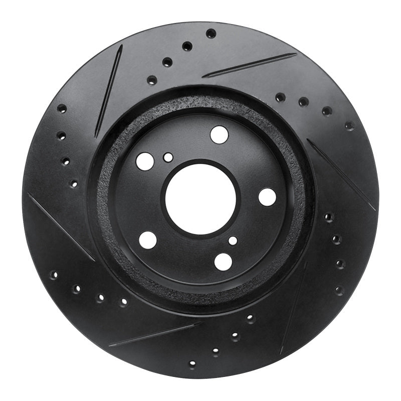 R1 Concepts Front Right Drilled & Slotted Black Brake Rotor for Toyota Cressida (1989 - 1992) | rncECB - 76040R - JDMuscleSPK983688