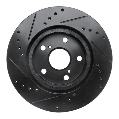 R1 Concepts Front Right Drilled & Slotted Black Brake Rotor for Toyota Cressida (1989 - 1992) | rncECB - 76040R - JDMuscleSPK983688