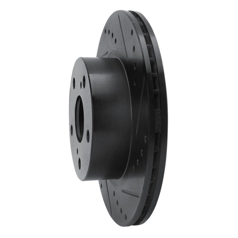 R1 Concepts Front Right Drilled & Slotted Black Brake Rotor for Toyota Cressida (1989 - 1992) | rncECB - 76040R - JDMuscleSPK983688
