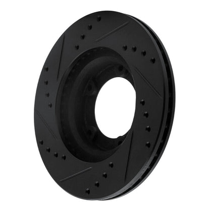 R1 Concepts Front Right Drilled & Slotted Black Brake Rotor for Toyota Hilux 1989 - 2008 | rncECB - 76106R - JDMuscleSPK983722