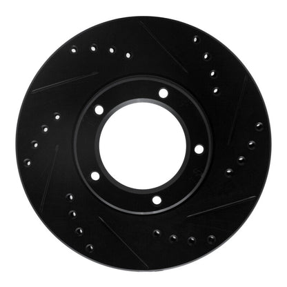 R1 Concepts Front Right Drilled & Slotted Black Brake Rotor for Toyota Hilux 1989 - 2008 | rncECB - 76106R - JDMuscleSPK983722