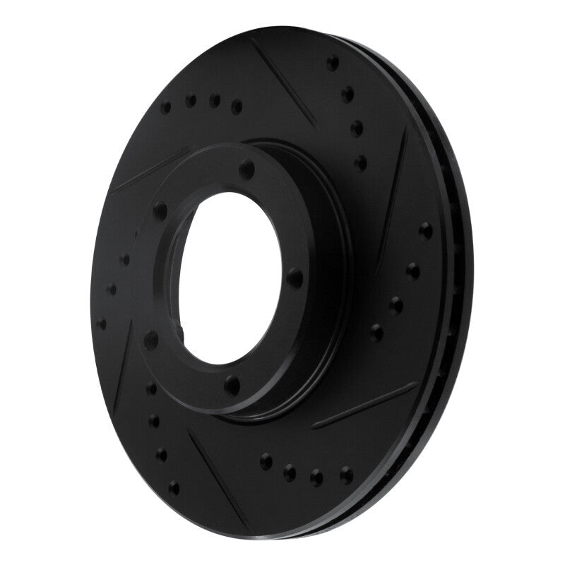 R1 Concepts Front Right Drilled & Slotted Black Brake Rotor for Toyota Hilux 1989 - 2008 | rncECB - 76106R - JDMuscleSPK983722